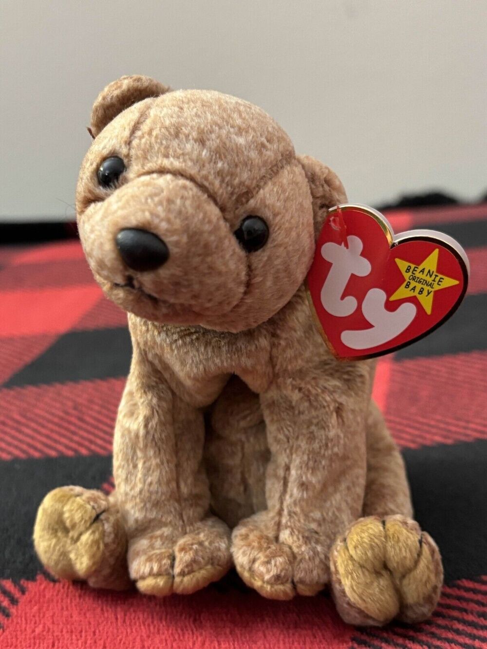 1999 Ty Pecan the Bear 4251 Beanie Baby 5" Brown Plush Toy Stuffed Animal